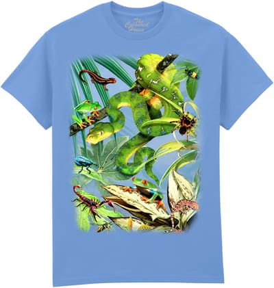 Slang Kikkers Spinnen Schorpioen Kameleon Scary Creatures The Coloured House T-shirt M
