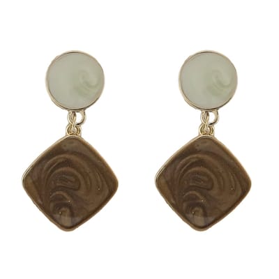Behave - Oorclips Dames - Beige Bruin Goudkleur