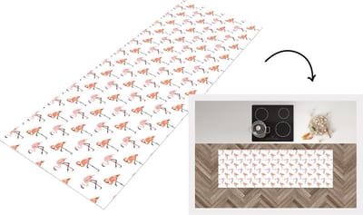 Keukenloper - Loper keuken - Flamingo - Patroon - Roze - 150x50 cm - Keukenloper vinyl