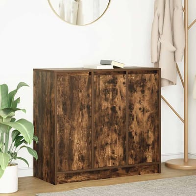 vidaXL - Dressoir - 85x34x76 - cm - bewerkt - hout - gerookt - eikenkleurig