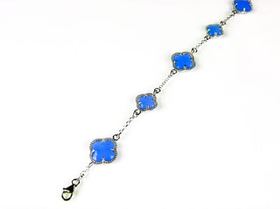 model 5 fiori armband in zilver blauw