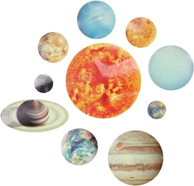 Luminous Muurstickers met Glow in The Dark Planeten voor een Betoverende Kinderkamer Decoratie, Ruimte Thema, Sterren en Hemel Stickers voor Jongens en Meisjes