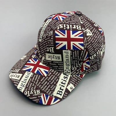 Nieuwe Klassieke UK Vlag Graffiti Heren Dames Baseballpetten Katoen Letter Ademend Streetwear Mode Sport Zacht Casual Hip Hop Petten 54-60cm&>8Y black