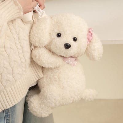 Teddy Hond Rugzak Zacht Gevuld Pluche Speelgoed Schattige Puppy Snoep Haarklem Sjaal Honden Pluche Poppen Verjaardagscadeaus Voor Meisjes 38cm