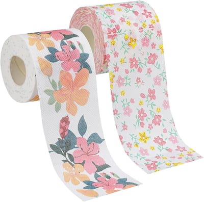 Bedrukt Toiletpapier - Bloemenrol Wc-papier - Dagelijks Gebruik - Twee Kleuren Sets - Standaard Rol - Gekleurd