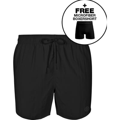 Muchachomalo Heren Zwembroek - 1 Pack + Boxershort - Maat XXL - Zwart - Mannen Zwembroek
