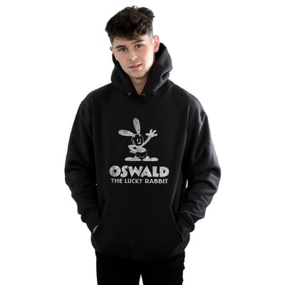 Disney Heren Oswald Logo Hoodie (Zwart)