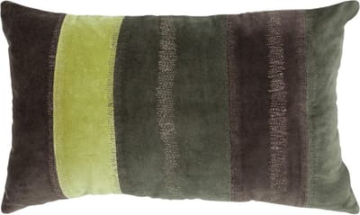 Velvet Stripe Forest Groen Pea Kussen | 30 X 50 | Sierkussen Voor Woonkamer Of Slaapkamer