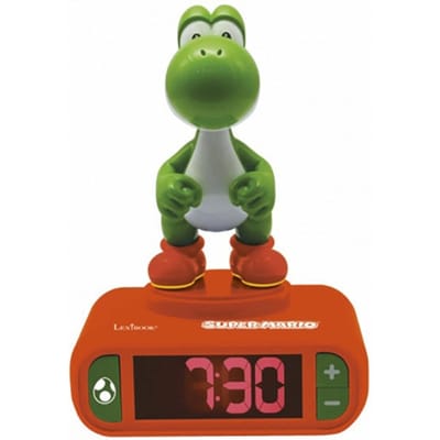 Super Mario 3D Wekker met Nachtlampje en Geluiden - Yoshi