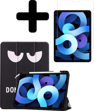 Hoesje - Geschikt voor Apple iPad Air 5 (2022) - 10.9 inch - 5e Generatie - M1 - Met Screenprotector - Trifold Bookcase Hoes - Hard Cover Case - Met Uitsparing Geschikt voor Apple Pencil - Hardcover Book - Tablethoes - Don't Touch Me