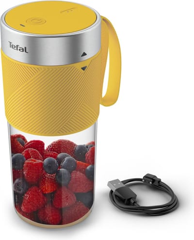 Tefal Lightmix BL1C02 - Blender to Go - Compact - 300ml Tritan beker - USB opladen - Makkelijk Schoonmaken - Geel