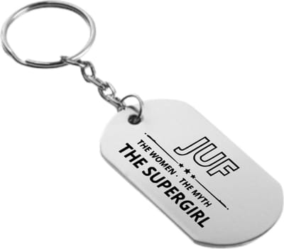 Akyol - juf de vrouw de mythe de supervrouw sleutelhanger - Juf - docenten leerkrachten leraren - cadeau - 54 x 29mm
