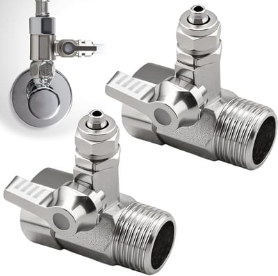 Wateraansluitingen T-stuk met afsluitklep, 3/8 x 8 x 1/4 Inch voor tuinslang, kraan en irrigatie systemen