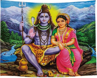 Ulticool - Krishna Radha India Spiritualiteit Hindoeïsme Diwali - Wandkleed - 200x150 cm - Groot wandtapijt - Poster - Hindu Hindoestaans Decoratie Accessoires Idee voor Vrouw