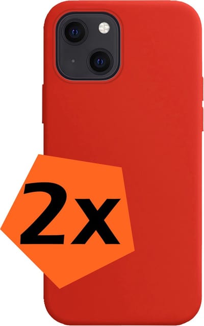 Hoes - 2 Stuks - Geschikt voor Apple iPhone 15 - Sterk & Shockproof - Case Siliconen - Back Cover - Telefoon Hoes - Rood