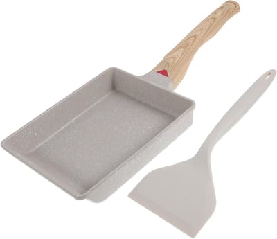 Eierpan Set - Japanse Pan - Ontbijt Maken - Antiaanbaklaag - 36.5X16CM - Wit