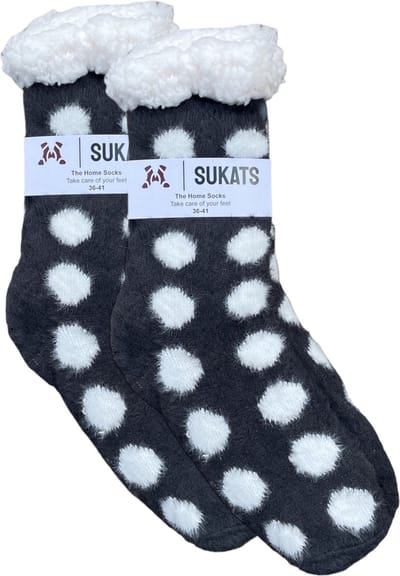 Sukats® Huissokken - Homesocks - Maat 36-41 - Dames Huissokken - Antislip Sokken - Fluffy Sokken - Slofsokken - Variant 110 - Meerdere Maten en Varianten - Verwarmde Sokken