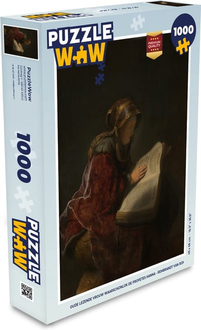 Puzzel Oude lezende vrouw waarschijnlijk de profetes Hanna - Rembrandt van Rijn - Legpuzzel - Puzzel 1000 stukjes volwassenen