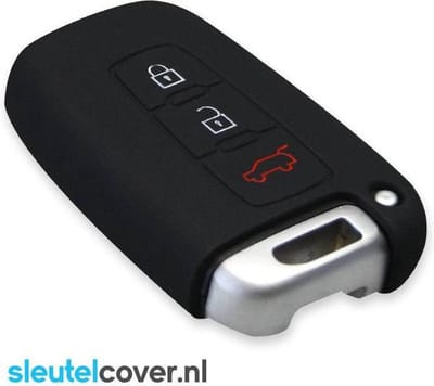 Autosleutel Hoesje geschikt voor Hyundai - SleutelCover - Silicone Autosleutel Cover - Sleutelhoesje Zwart