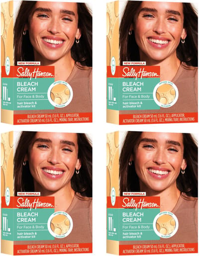 Sally Hansen Bleach Cream - Haarverf voor Gezicht en Lichaam - Vegan, 4-pack