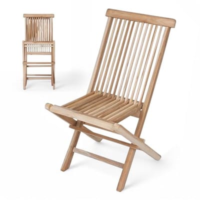 Natuurlijke Teak Houten Tuinstoel 90 x 50 cm - Inklapbare Klapstoel voor Balkon en Terras