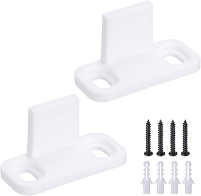 2 Pcs Barn Door Hardware Set, Universele Vloerrail en Slider, Geschikt voor Bypass Kasten en Deuren, Wit