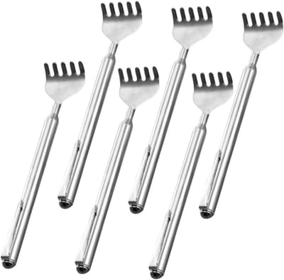Rugkrabber Set - Krabbers Uitschuifbaar - Jeuk Verlichten - Telescopische Steel - 15 cm - Zilver