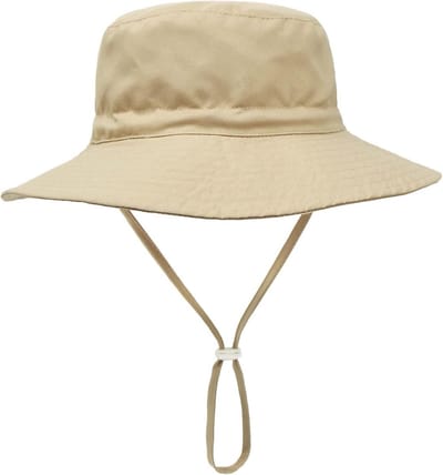 Kinder Bucket Hoed - Zomerse Zonneklep - Bescherming Tegen Zon - Verstelbare Kinband - Leeftijd 1-6 - Khaki