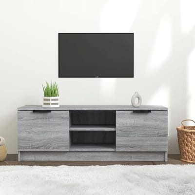 Tv-Meubel - Hifi-Kast Media-Kast - Opbergen Entertainment - Glad Oppervlak - 102x35x365 cm - Grijs Sonoma Eiken