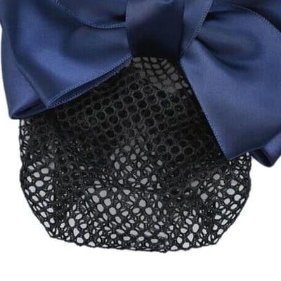 Filet pour chignon à nœud papillon Élégant Clip pour cheveux pour femme Couvre-chignon pour serveuse infirmière Filet bleu à nœud papillon
