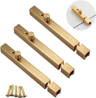 Zware Aluminium Legering Schuifslot met Dikke Cilinder - Verstevigde Deurslot voor Poorten (3 Stuks)