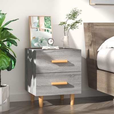vidaXL - Nachtkastje - 40x35x47,5 - cm - grijs - sonoma - eikenkleurig