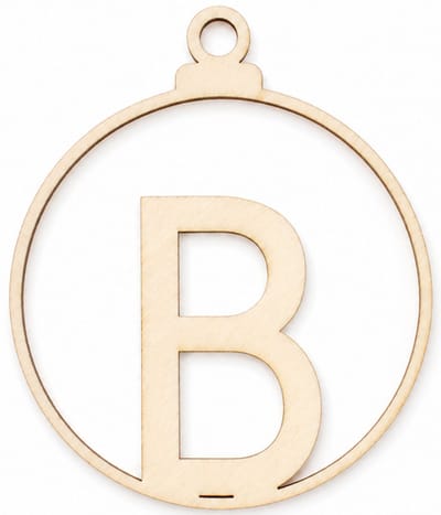 Houten kerstversiering - Wooden Christmas decoration | Letter “B” | 9cm | Licht hout - Natural wood | Kerstbal - Christmas tree bauble - Houten Hangers - Kerstboom - Alfabet - Alphabet - Kerstdecoratie - Naam
