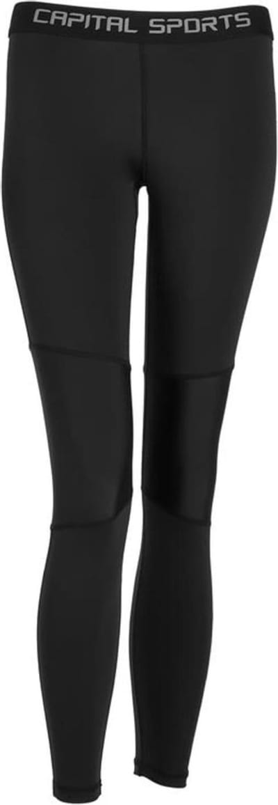 CAPITAL SPORTS Beforce Kompressions Hose Damen Funktionsunterwäsche Sport Unterhose lang voor Frauen (Größe XS, verstärkte Knie, trägt Feuchtigkeit nach außen) schwarz – geschikt voor thuisfitness en sportschoolgebruik, duurzame constructie, eenvoudi