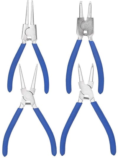 Dailygoods- Tangenset Hoogwaardige Krimptang - 2 Rechte Tangen - 2 Gebogen Tangen - Gereedschapstas - Duurzaam - Geschikt voor Industriële Toepassingen - Gereedschapset