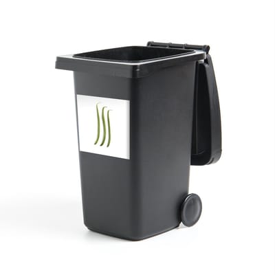 Container sticker Sperzieboon - Drie sperziebonen tegen een witte achtergrond - 40x40 cm - kliko sticker - weerbestendige containersticker