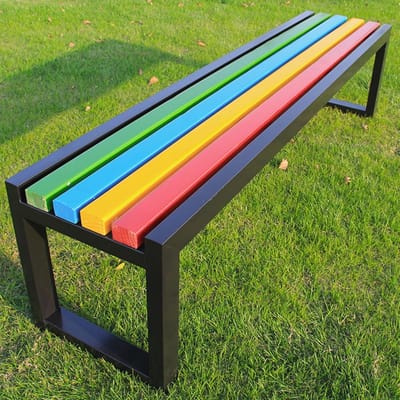 Luxe Outdoor Houten Tuinbank 100 x 40 x 45 cm – Waterbestendig & Weerbestendig Zitbank voor Tuin, Terras, Balkon en Veranda – Stabiel Stalen Frame – Casa Dorada