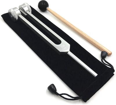 Finnacle - Stemvork-Mid Ohm 136,1Hz-Hart Chakra-Set-Incl. Siliconen Houder, Zakje & Stoothoutje