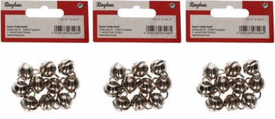 Raher Hobby metalen belletjes - 30x - met oog - zilver - 15 mm - knutsel materiaal