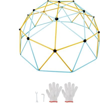 Geometrische Klimkoepel 3,66 M, Speelcentrum voor Kinderen 3-10 Jaar, Draagvermogen 340 Kg, met Klimhandvatten, Geschikt voor Tuin en Achtertuin