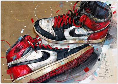 Sneaker poster 1984 black toe - red laces 70x50 cm