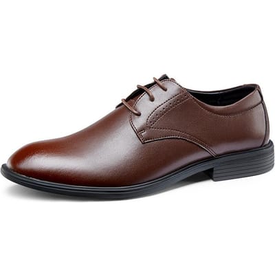 Lente en Herfst Heren Leren Schoenen Heren Leer Ademend Trendy Zakelijk Formeel Herenschoenen Brits Puntige Neus Bruiloftsschoenen 44 bruin