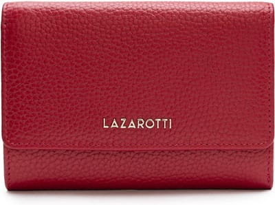 Lazarotti Bologna leer XL portemonnee met ritsvak leer 14 cm - Dames - Horizontaal - red