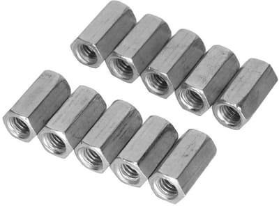 Dailygoody - M6 Koppelingsmoeren - Zeskantmoeren - Corrosiebestendig - Lange steel - Schroefdraad Bevestigingen - Voor diverse toepassingen - 10 stuks