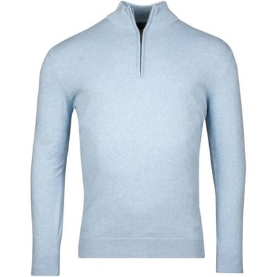 Baileys Trui Half Zip Single Knit Near Uni Color Pastel Blauw Melange / male