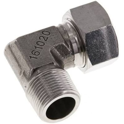 G 3/4'' Buitendraad x 22L RVS L-Fitting 90graden 160 Bar DIN 2353 - FL2E-MC-ST-034G-22-L