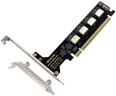 Allecto - PCIe Adapter - Oculink 4-poorts naar PCI Express - Uitbreiding van systeemcapaciteit - Compatibel met SFF-8611/8612 - Verhoog de prestat
