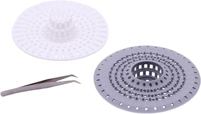 Afvoerzeef Douche - Haarfanger Badkuip - Keuken en Badkamer - Zuignap Bevestiging - 2 stuks - Wit