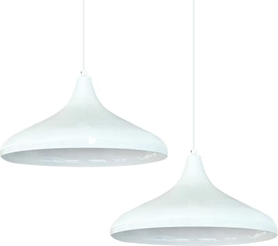 Bamyum Champion Hanglamp Eettafel Lamp 2 Vlam Wit Ø35 cm Vintage Eettafel Lamp, Lampenkap Hanglamp