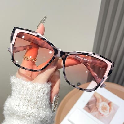 Nouveaux Lunettes de Soleil Cat Eye Femmes Mode Protection UV400 Teintes Tendance Lunettes Polyvalentes Gafas De Sol Monture Personnalité 1PC